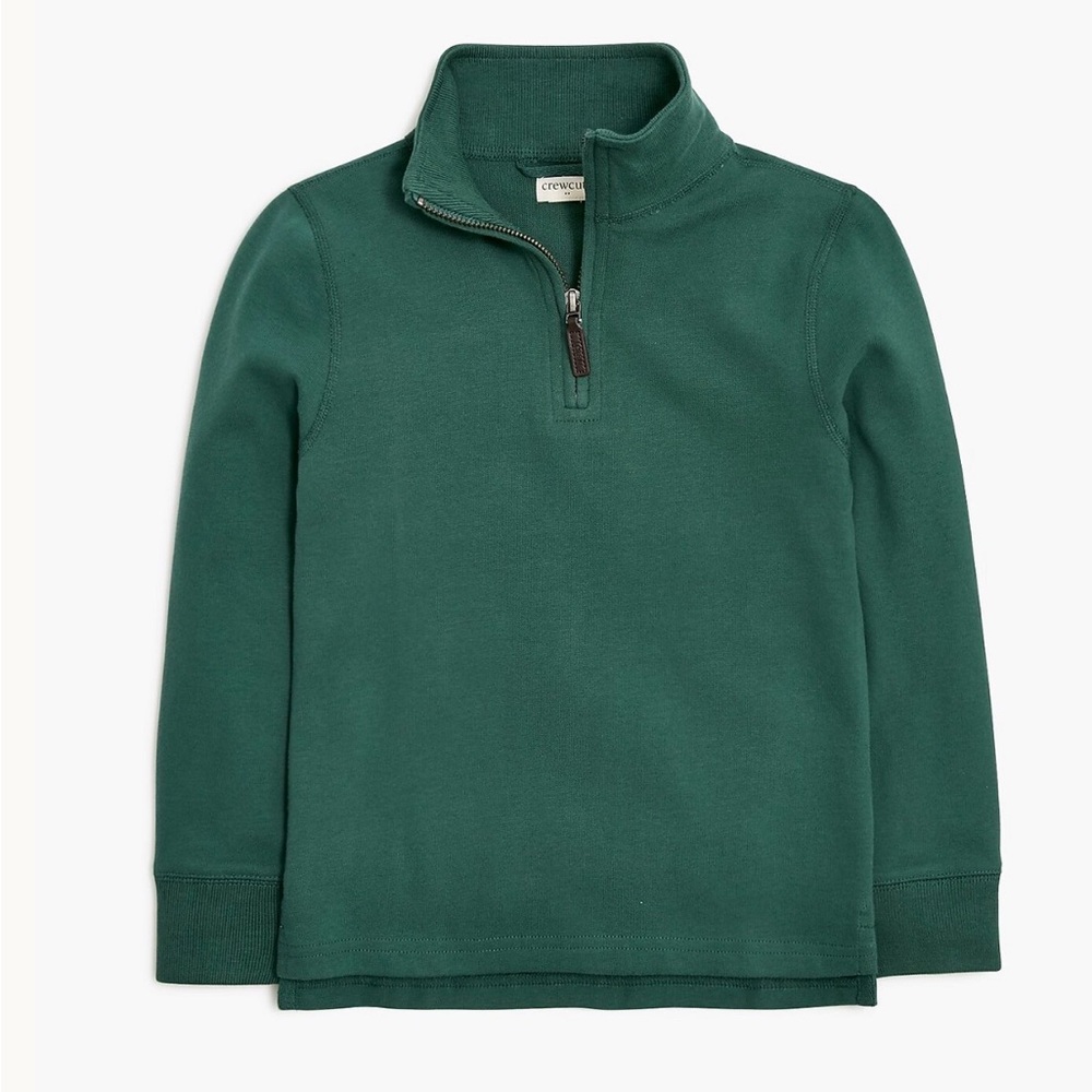 Crewcuts Boys' Green Sueded Half-zip Popover Sweatshirt